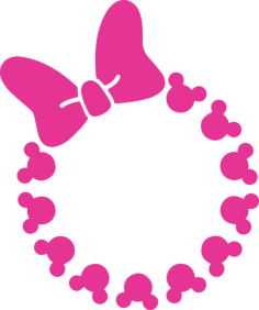 Minnie Bow Monogram Sticker Svg Vector, Free Vectors File
